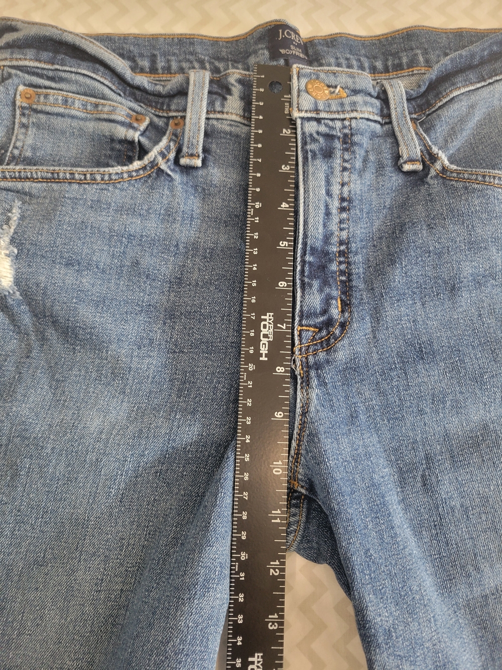 J. Crew Medium Blue Straight-Leg Women's Jeans Slim "The Boyfriend" Size 30 - Picture 6 of 15
